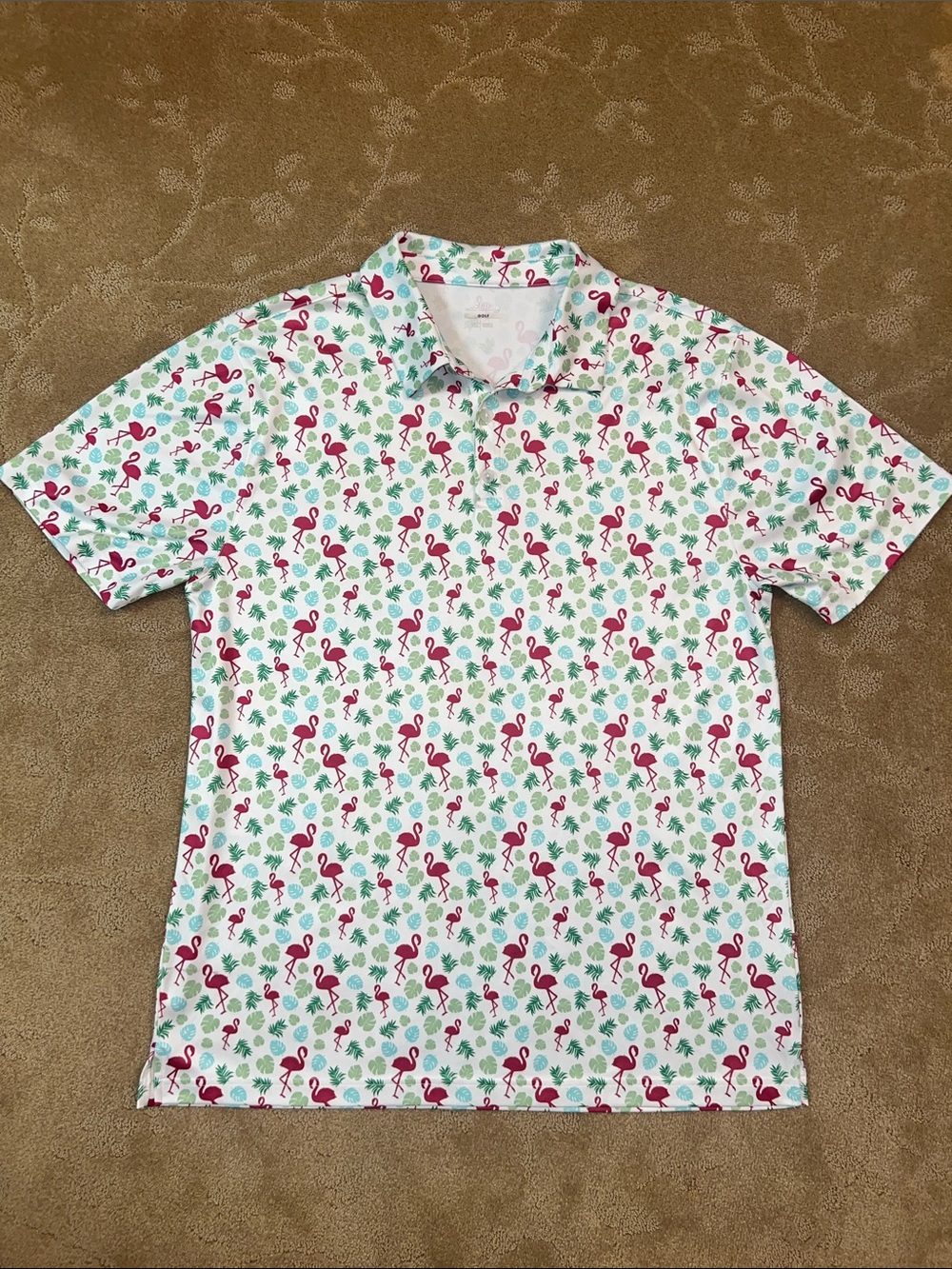 BCG Men’s Flamingo Golf Polo, XL